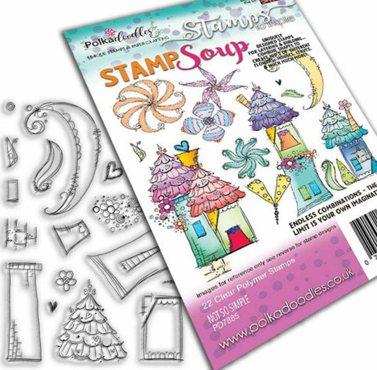Polkadoodles - Not So Simple - Stamp Soup - Stamp Set - 4x6 Inch Polkadoodles