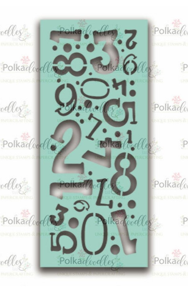 Polkadoodles - Number Collage Stencil Polkadoodles
