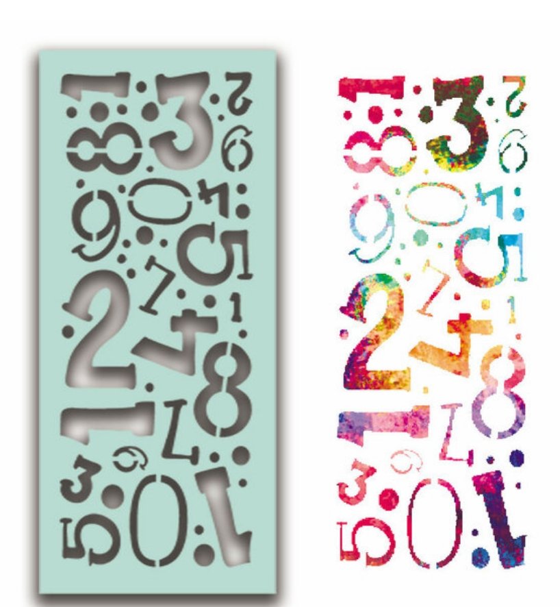 Polkadoodles - Number Collage Stencil Polkadoodles