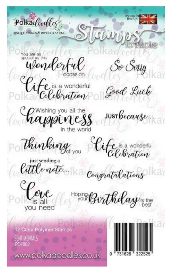 Polkadoodles - Sentimentals Clear Stamp Set - 4x6 Inch Polkadoodles