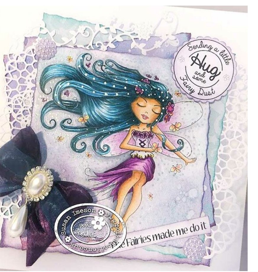 Polkadoodles - Serenity Butterfly Breeze Stamp - 3x2 Inch Polkadoodles