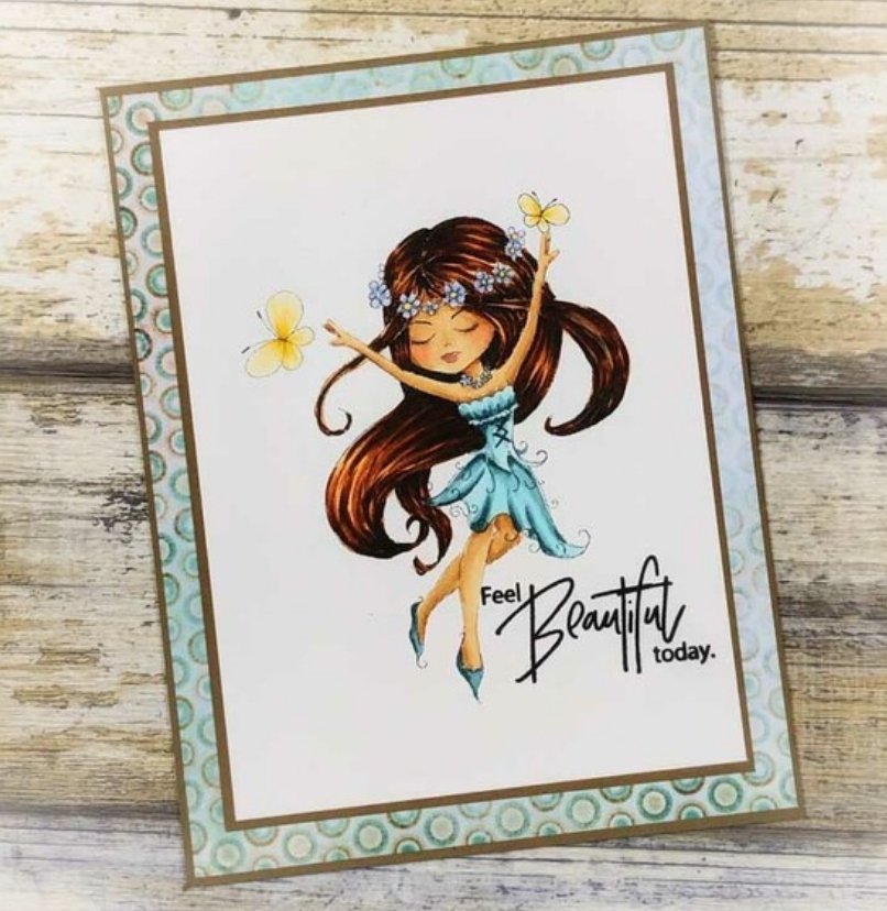 Polkadoodles - Serenity Butterfly Dreams Stamp - 3x2 Inch Polkadoodles
