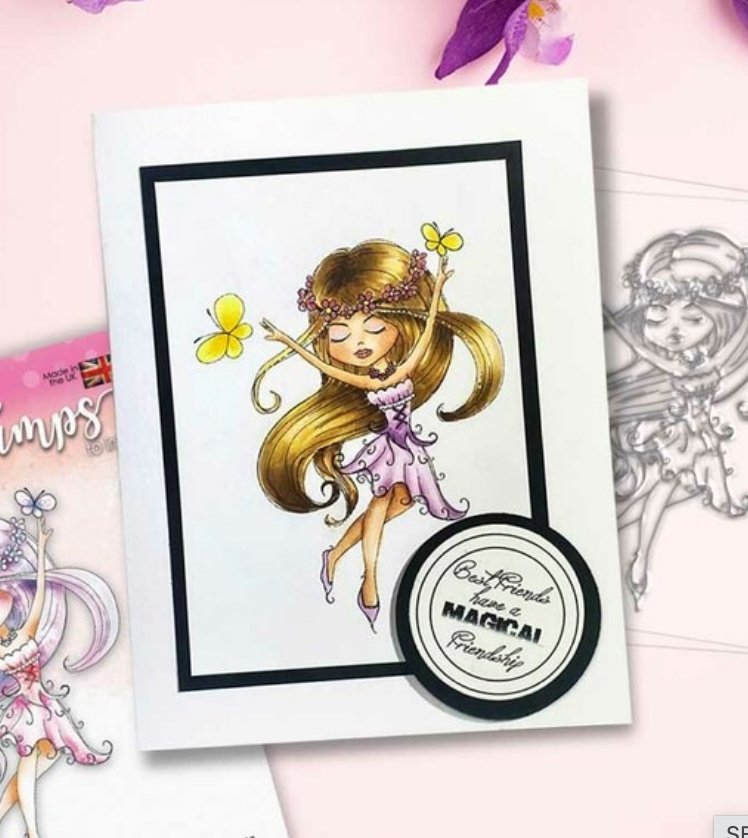 Polkadoodles - Serenity Butterfly Dreams Stamp - 3x2 Inch Polkadoodles