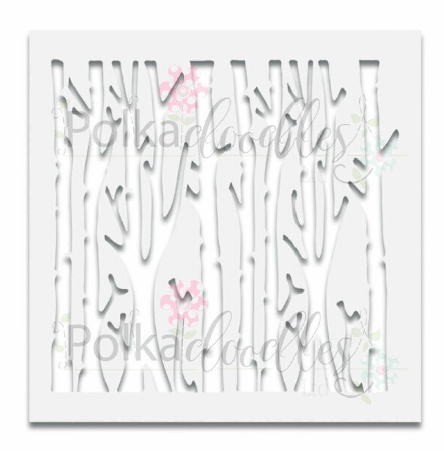 Polkadoodles - Trees/ Foliage Great Outdoors 6 x 6 Inch Laser Cut Stencil Polkadoodles