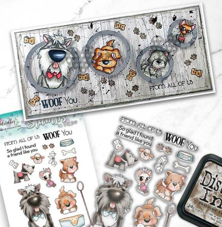 Polkadoodles - Woof You Dogs Clear Stamp set Polkadoodles