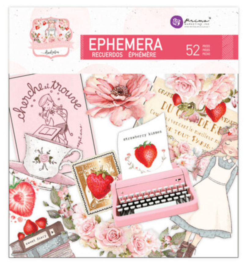 Prima Marketing - Strawberry Milkshake Collection - Ephemera With Foil Accents - Messy Papercrafts