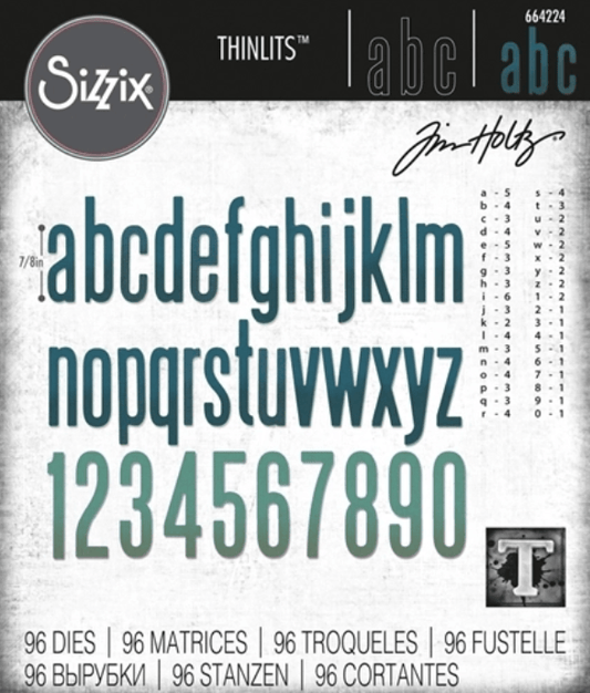 Sizzix - Tim Holtz - Thinlits Dies - Alphanumeric Classic Lower - Messy Papercrafts