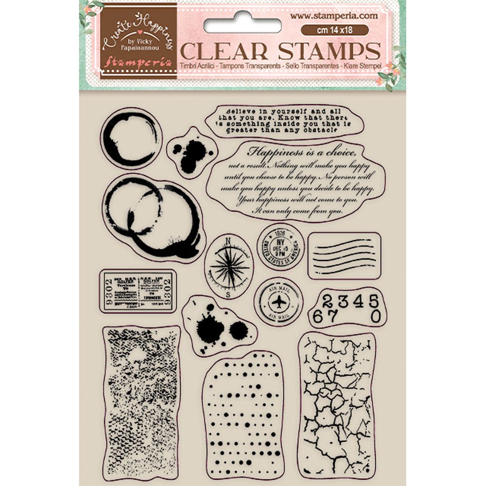 Stamperia - Acrylic Stamp - Create Happiness - Elements - Messy Papercrafts
