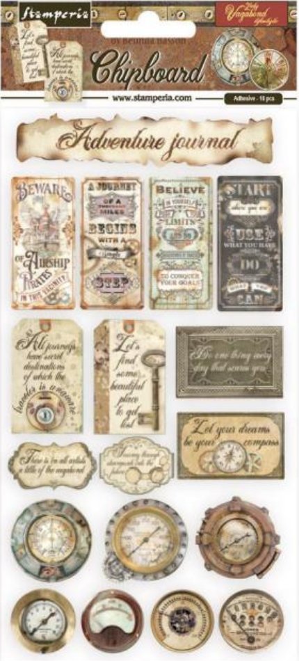 Stamperia - Chipboard cm 15x30 - Lady Vagabond Lifestyle Tickets Stamperia