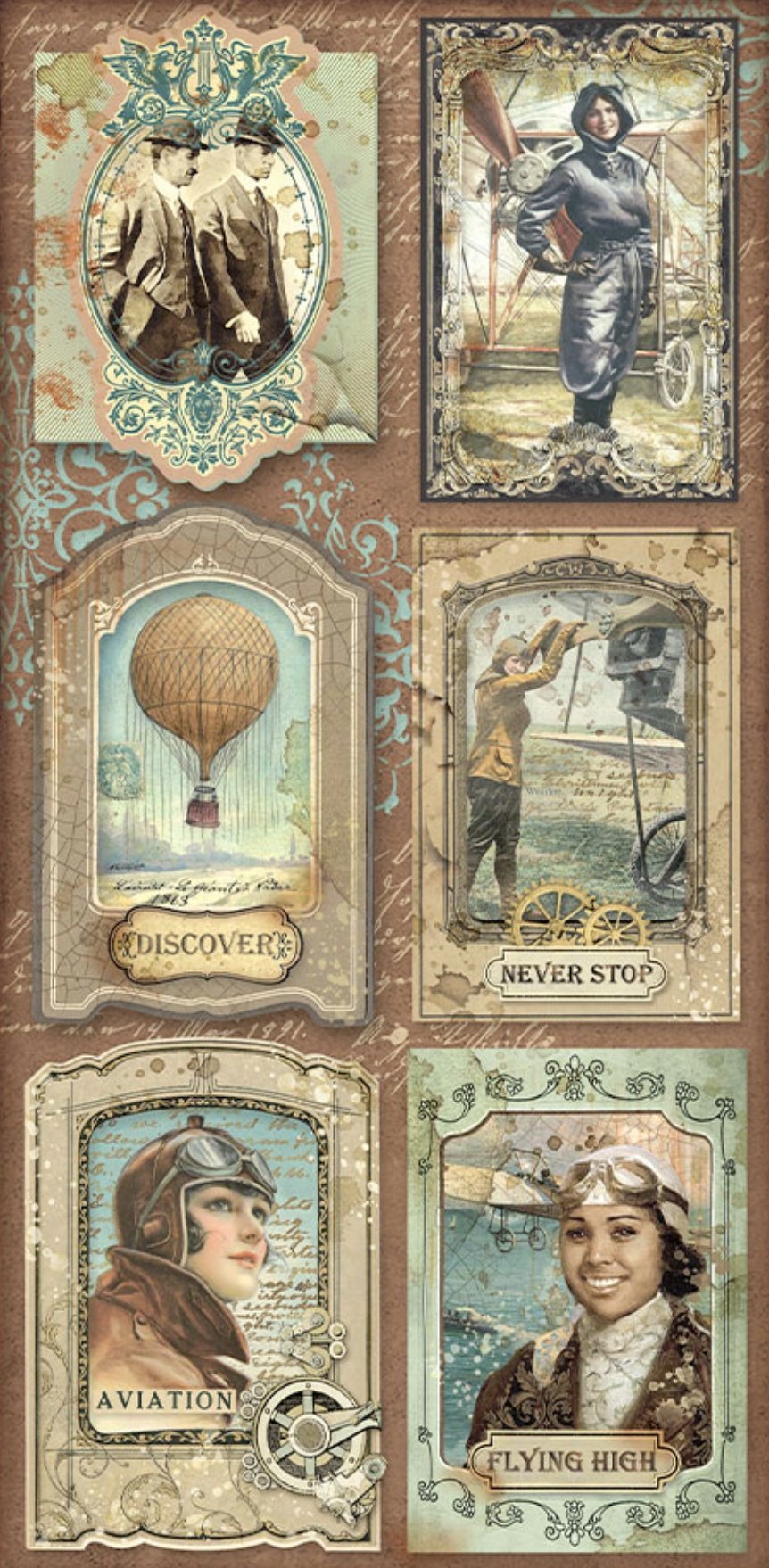 Stamperia - Collectables 10 sheets 15x30,5 (6”x12”) - Sir Vagabond Aviator Stamperia