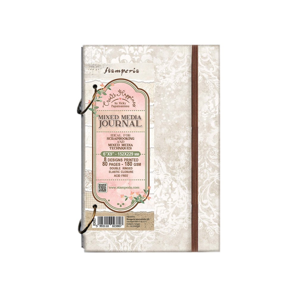 Stamperia - Create Happiness - Ring Journal - 6x9 Inch - Messy Papercrafts