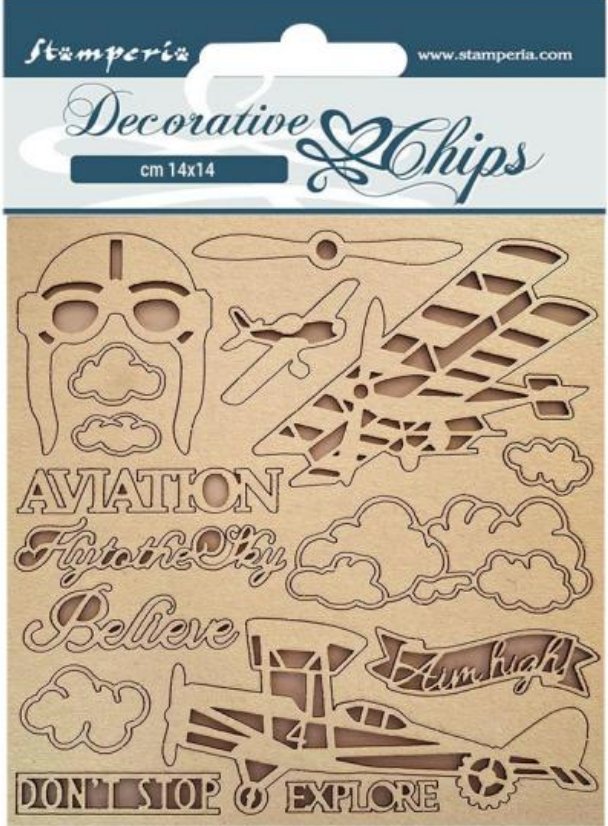 Stamperia - Decorative chips cm 14x14 - Sir Vagabond Aviator - Aviation Stamperia