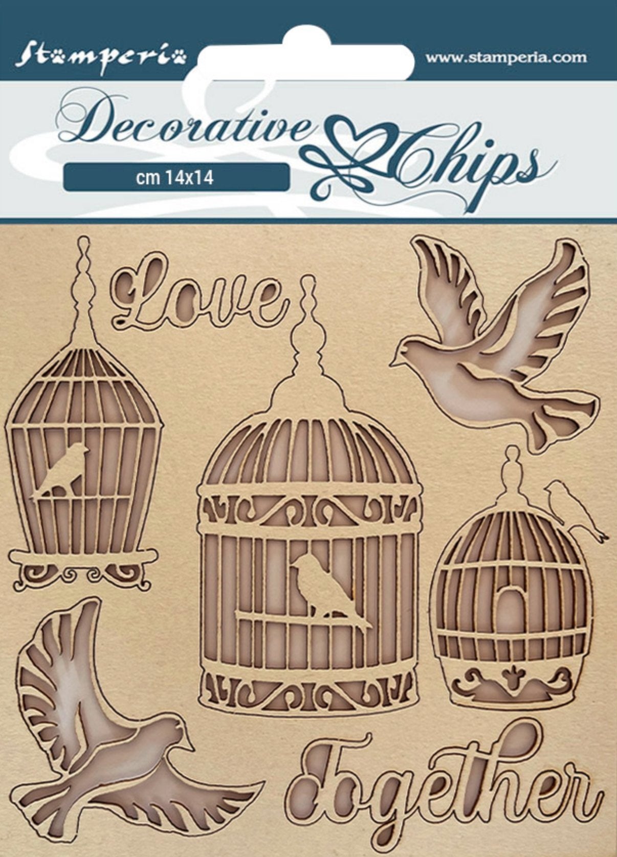 Stamperia - Decorative chips cm 14x14 - You and Me - Love Together Stamperia