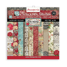 Stamperia - Desire - Maxi Backgrounds - Scrapbooking Pad - 10 Sheets - 12x12 Inch - Messy Papercrafts
