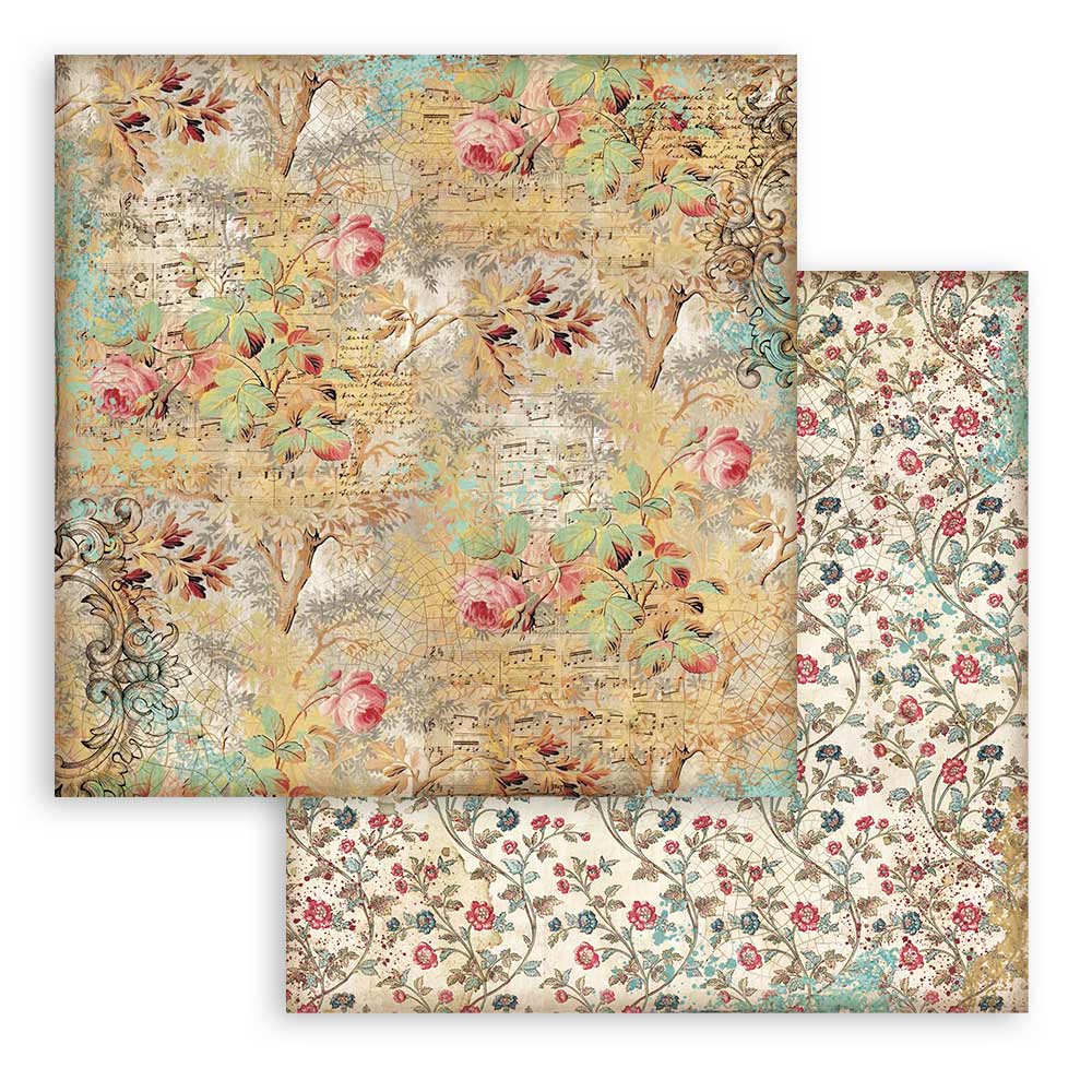 Stamperia - Desire - Maxi Backgrounds - Scrapbooking Pad - 10 Sheets - 12x12 Inch - Messy Papercrafts