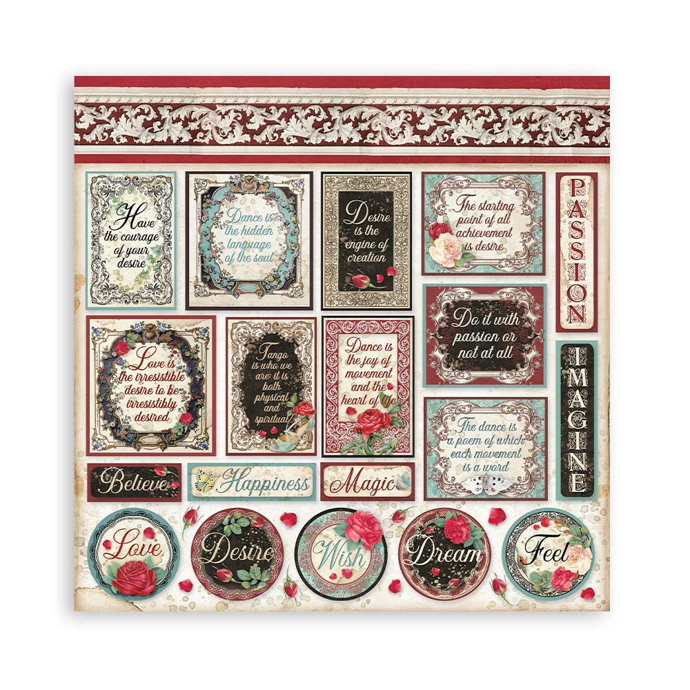 Stamperia - Desire - Scrapbooking Pad - 6x6 Inch - Messy Papercrafts