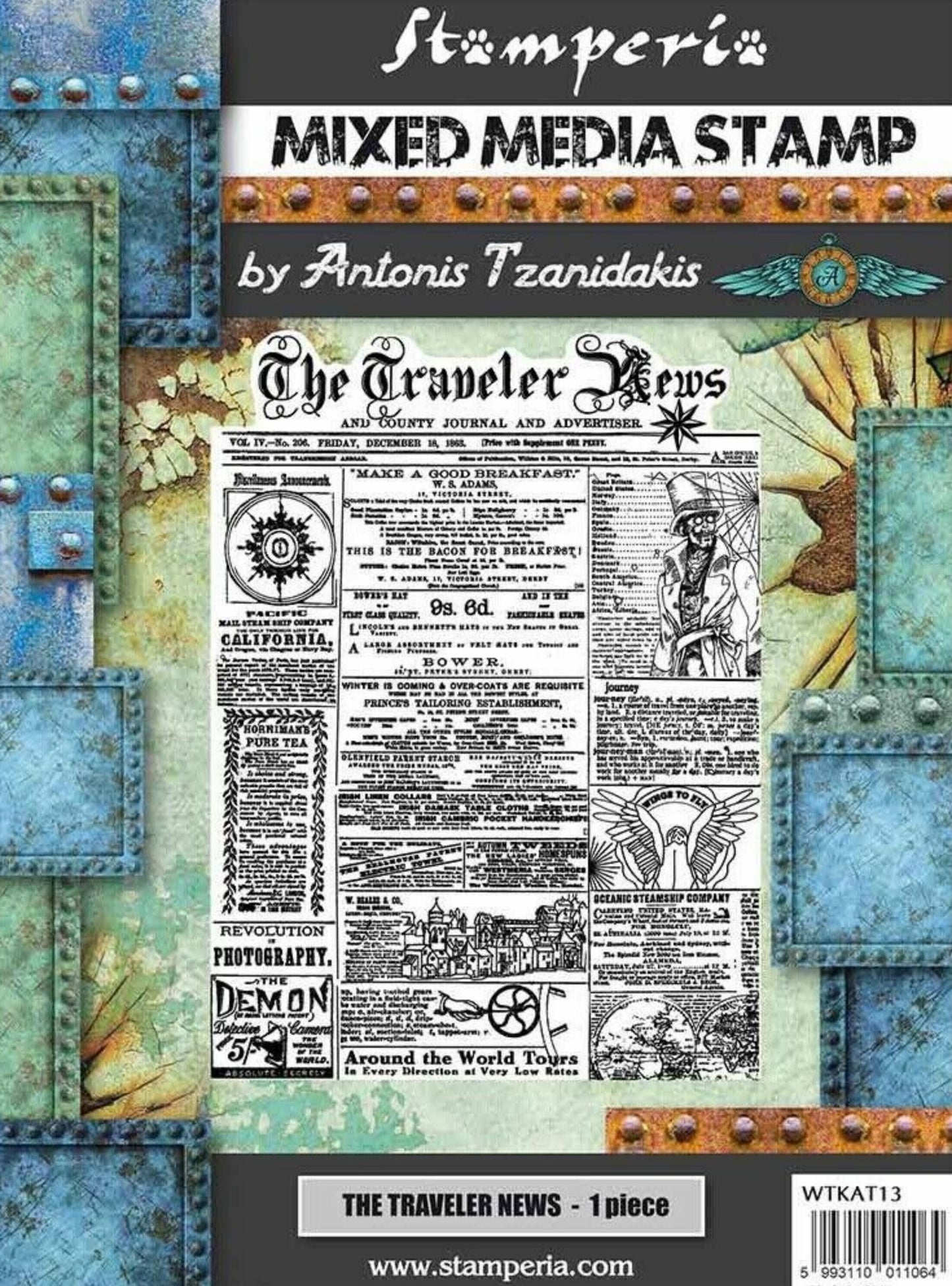Stamperia - Mixed Media Stamp cm 15x20 - Sir Vagabond - The Traveler News Stamperia