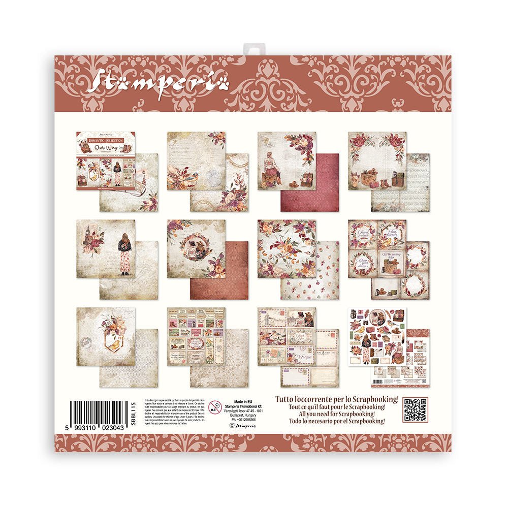 Stamperia - Our Way - Scrapbooking Pad - 10 sheets - 12x12 Inch - Messy Papercrafts