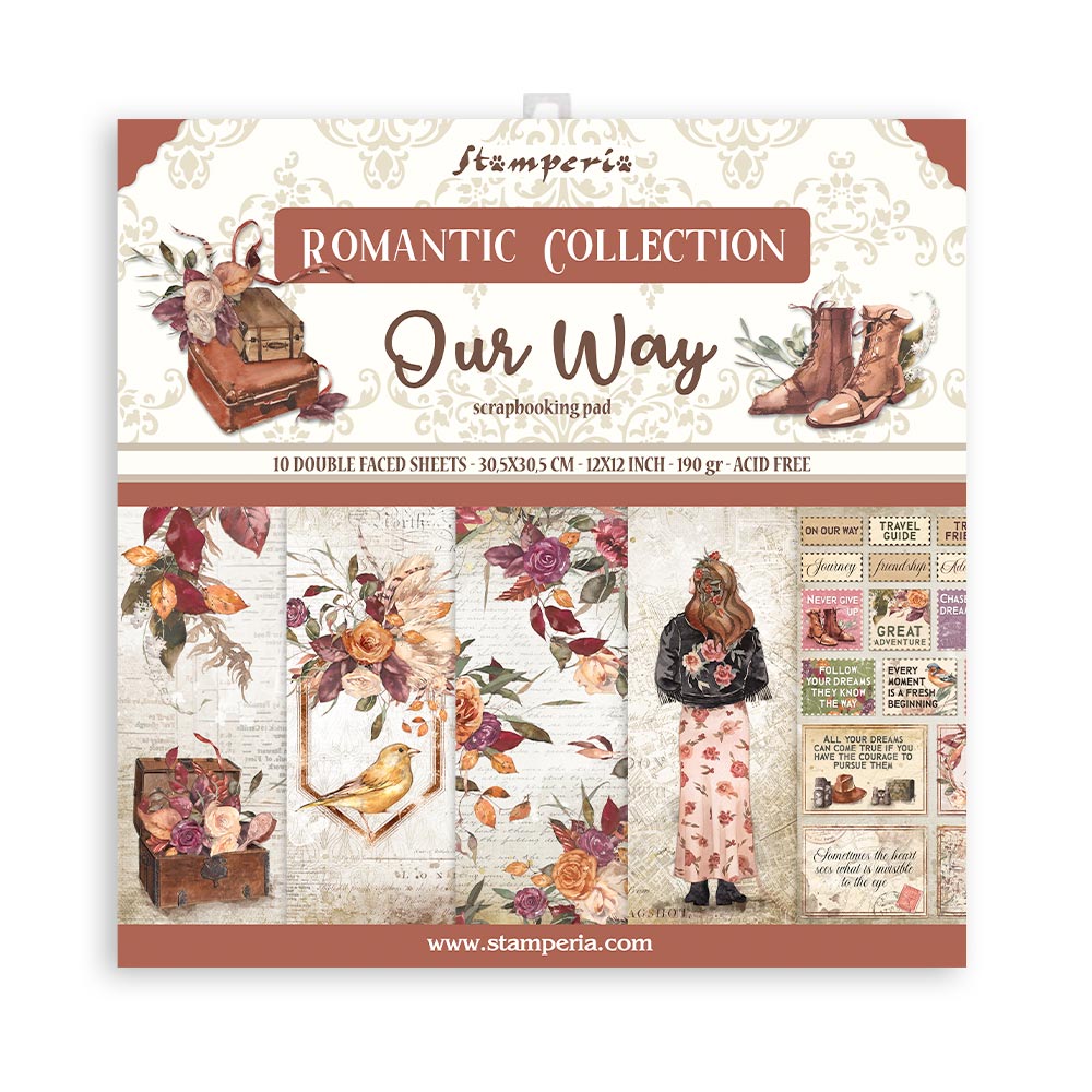 Stamperia - Our Way - Scrapbooking Pad - 10 sheets - 12x12 Inch - Messy Papercrafts