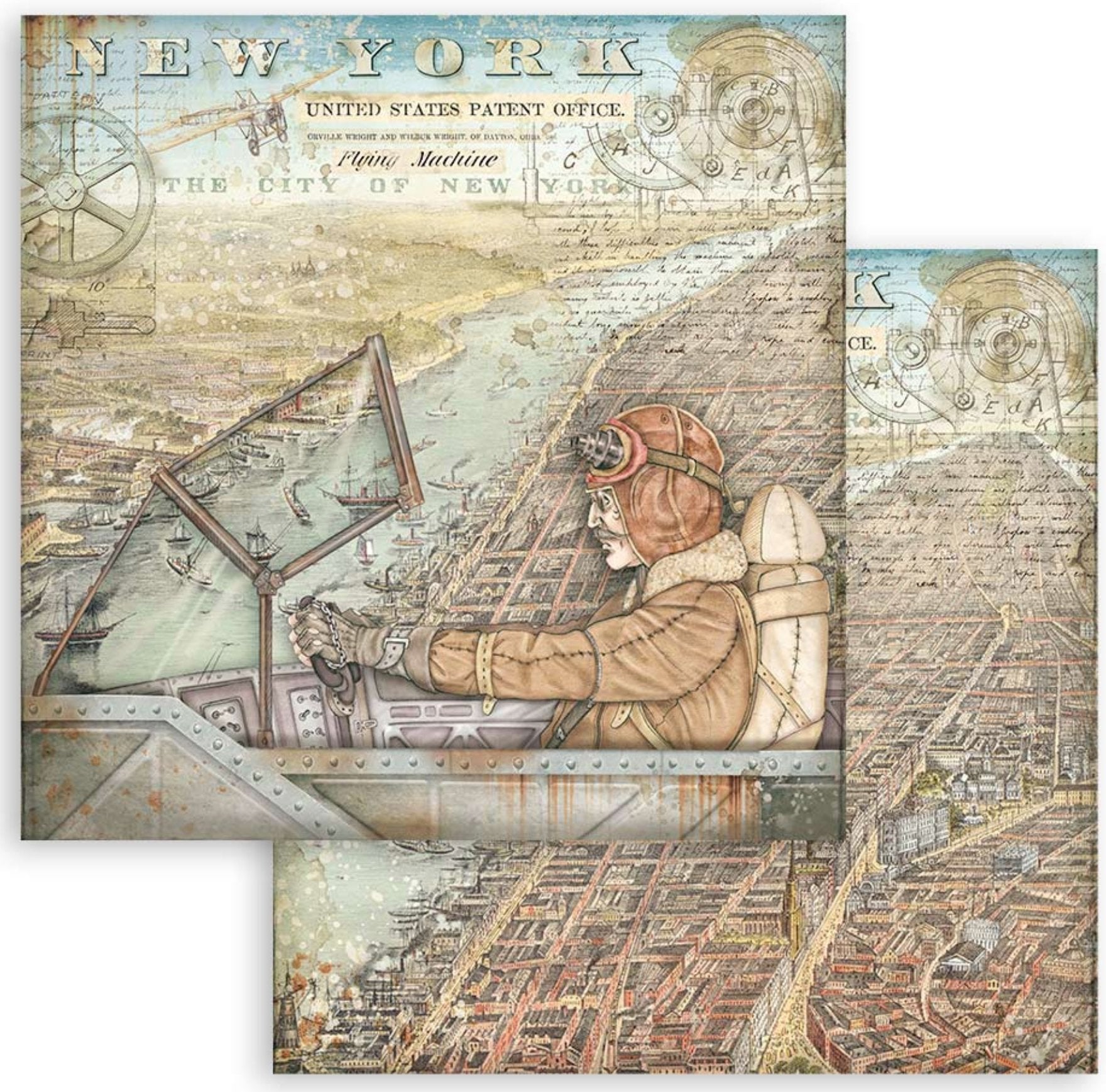 Stamperia - Scrapbooking Extra small Pad 10 sheets cm 15,24x15,24 (6"x6") - Sir Vagabond Aviator Stamperia