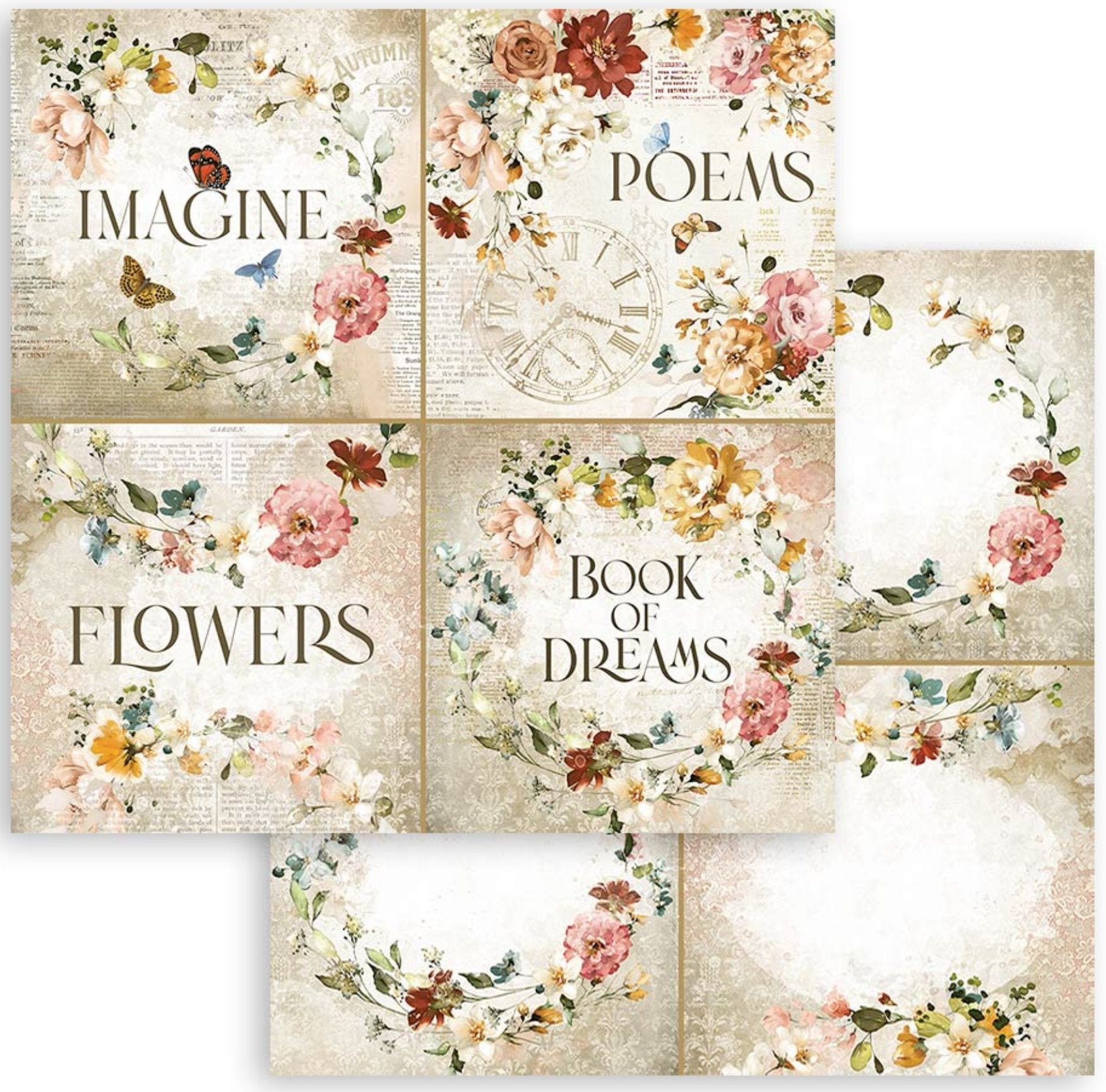 Stamperia - Scrapbooking Pad 10 sheets cm 30,5x30,5 (12"x12") - Garden of Promises Stamperia