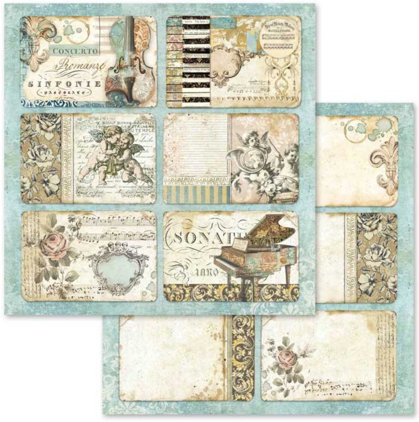 Stamperia - Scrapbooking Pad 10 sheets cm 30,5x30,5 (12"x12") - Music Stamperia