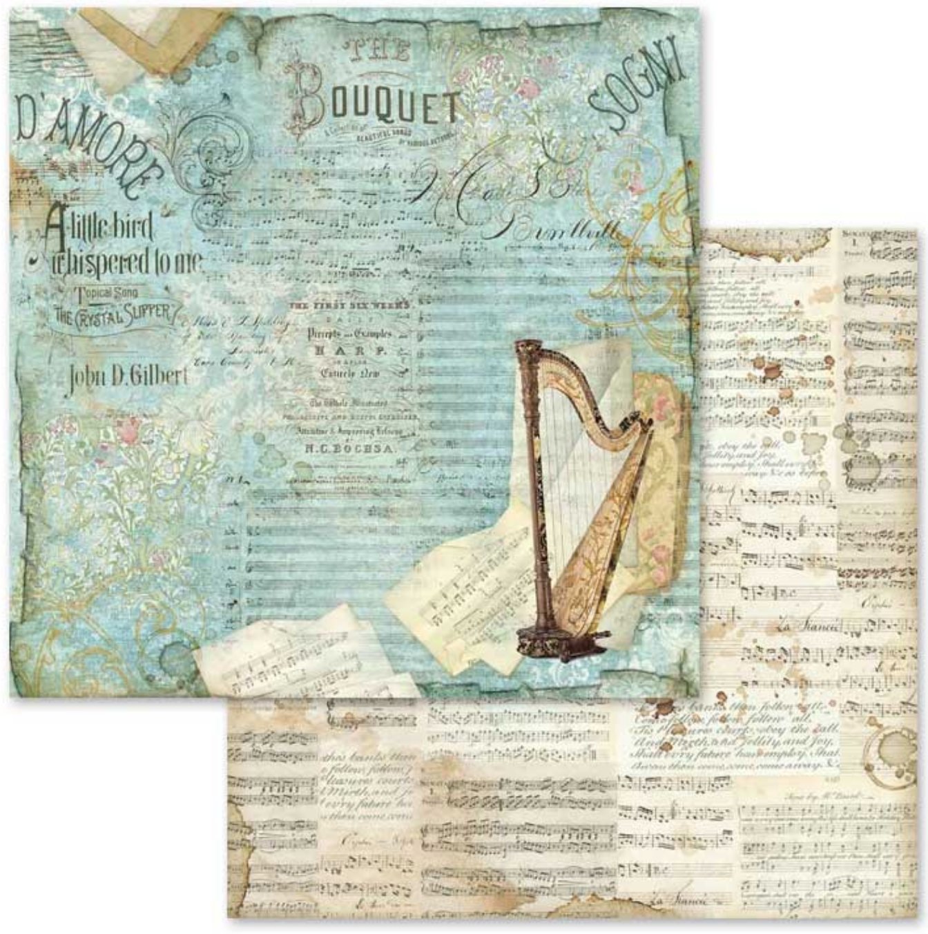 Stamperia - Scrapbooking Pad 10 sheets cm 30,5x30,5 (12"x12") - Music Stamperia