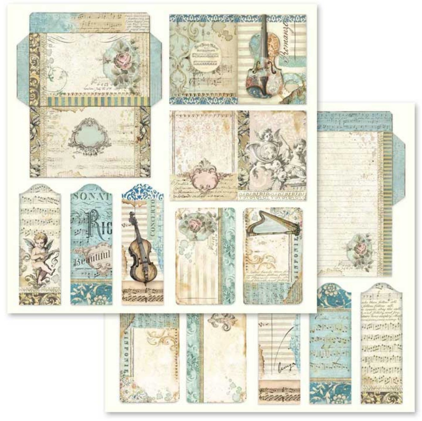 Stamperia - Scrapbooking Pad 10 sheets cm 30,5x30,5 (12"x12") - Music Stamperia