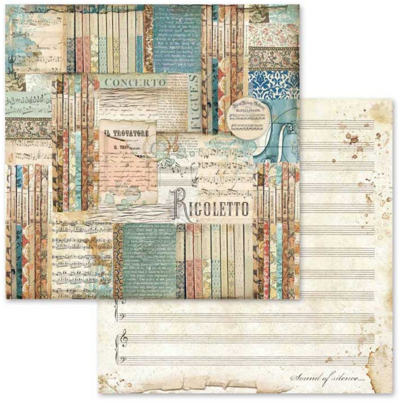 Stamperia - Scrapbooking Pad 10 sheets cm 30,5x30,5 (12"x12") - Music Stamperia