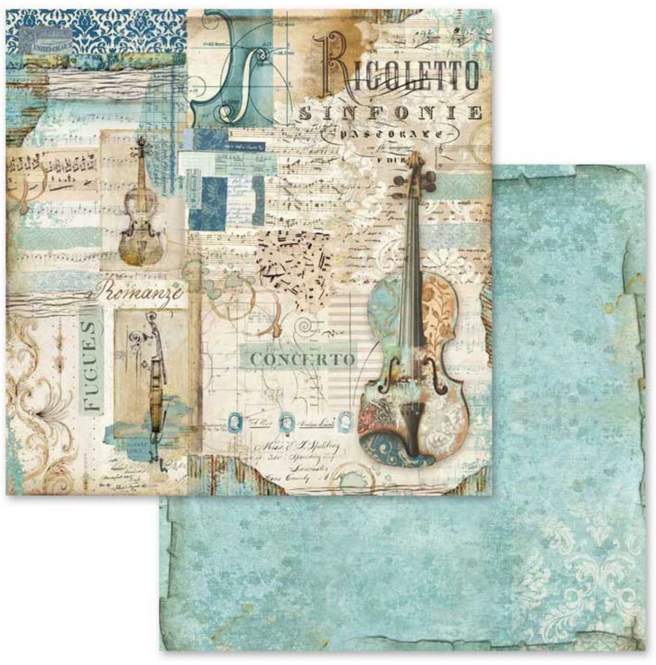 Stamperia - Scrapbooking Pad 10 sheets cm 30,5x30,5 (12"x12") - Music Stamperia