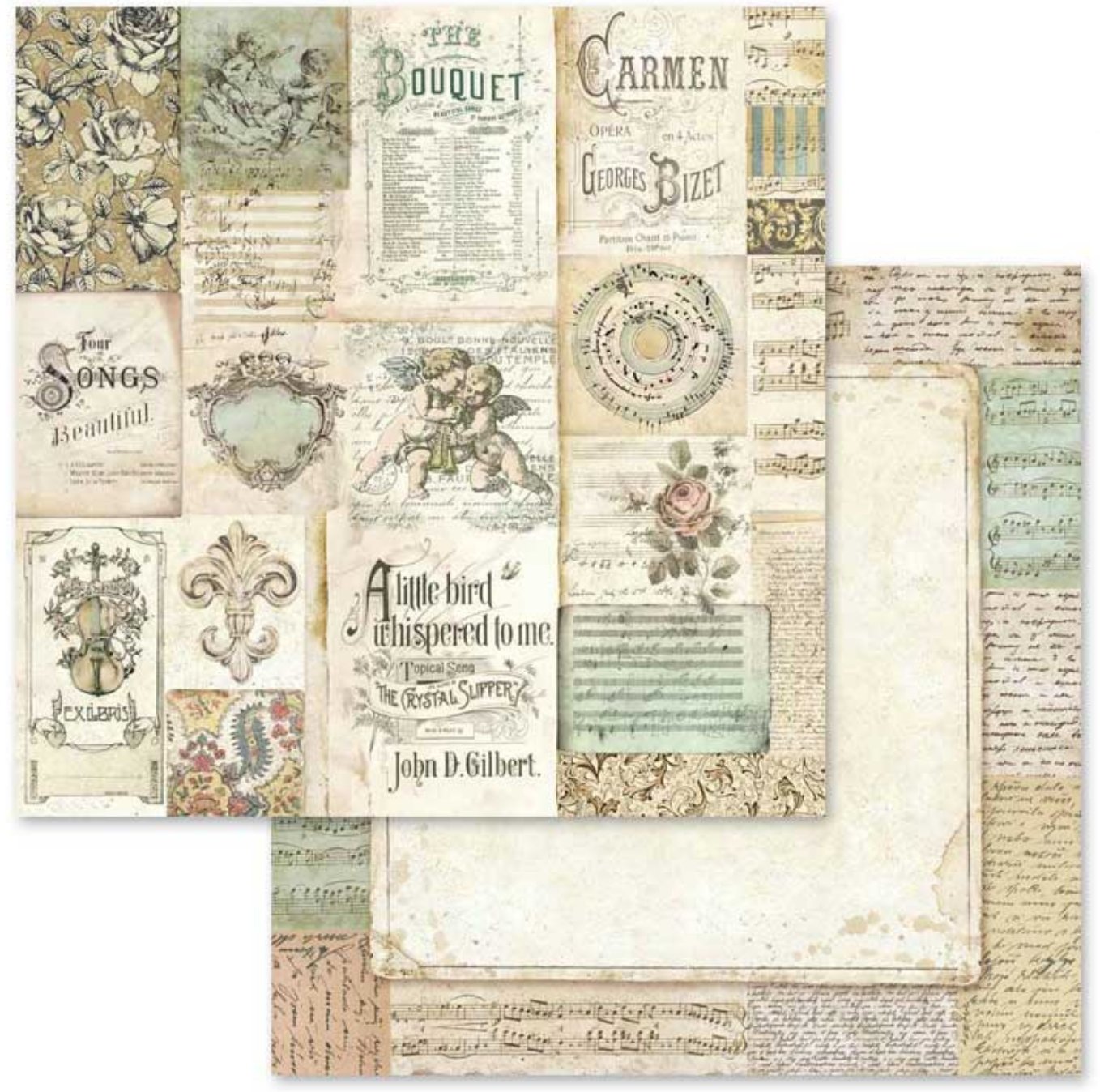Stamperia - Scrapbooking Pad 10 sheets cm 30,5x30,5 (12"x12") - Music Stamperia