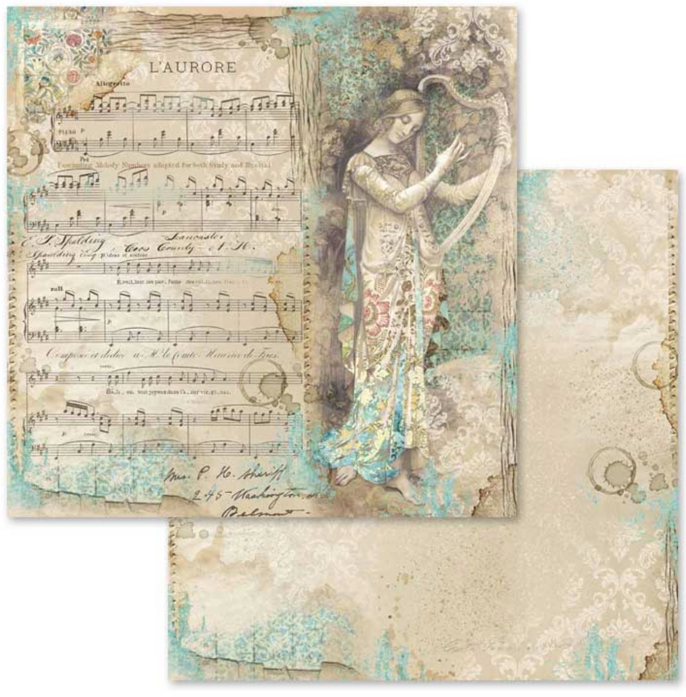 Stamperia - Scrapbooking Pad 10 sheets cm 30,5x30,5 (12"x12") - Music Stamperia