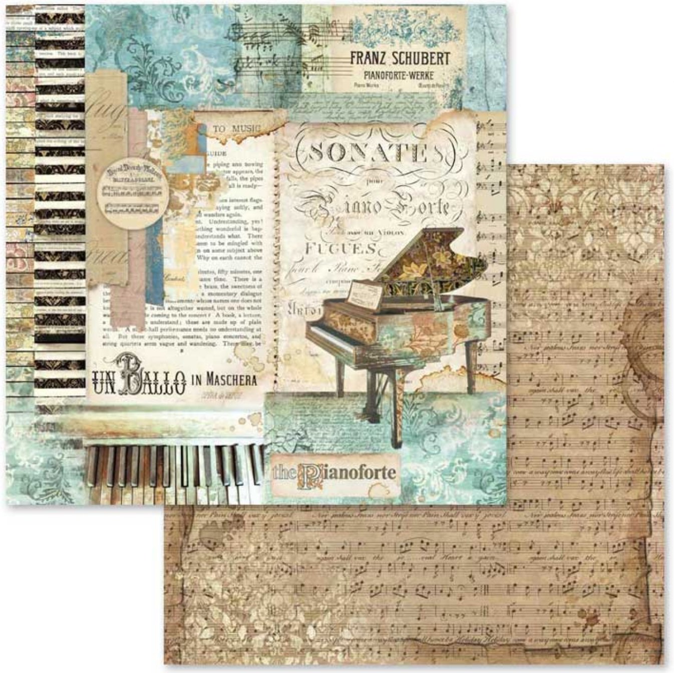 Stamperia - Scrapbooking Pad 10 sheets cm 30,5x30,5 (12"x12") - Music Stamperia