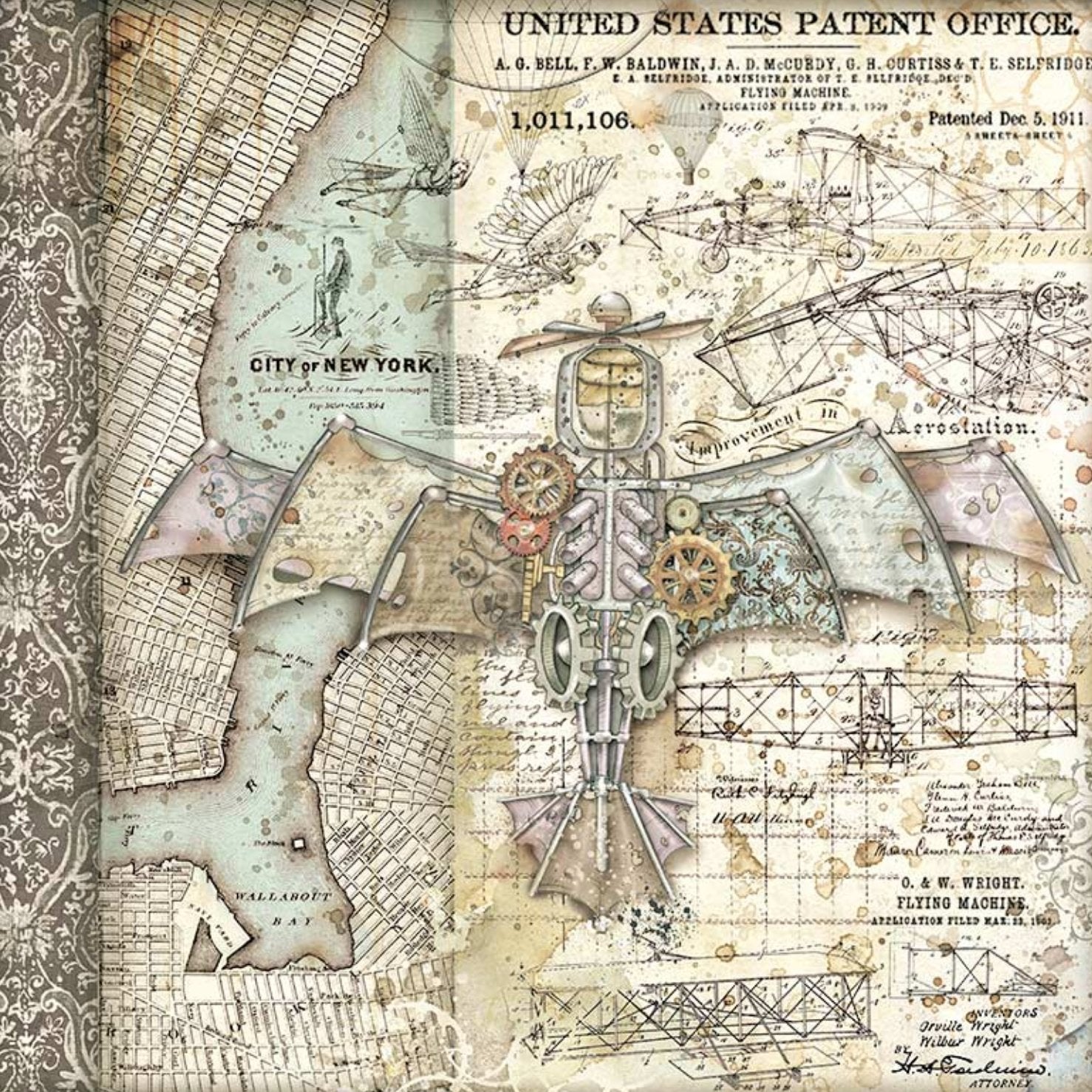 Stamperia - Scrapbooking Pad 10 sheets cm 30,5x30,5 (12"x12") - Sir Vagabond Aviator Stamperia