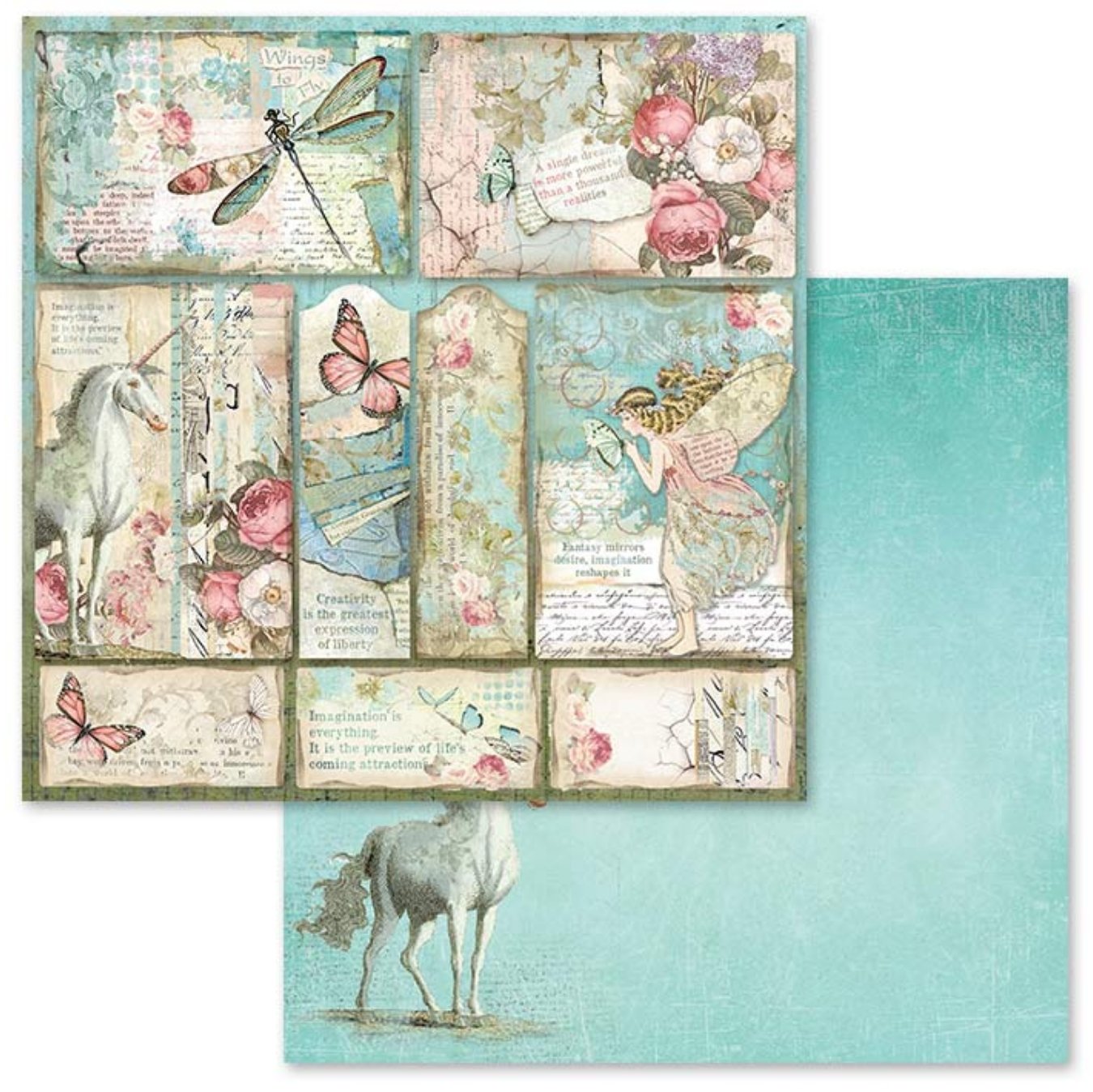 Stamperia - Scrapbooking Pad 10 sheets cm 30,5x30,5 (12"x12") - Wonderland Stamperia