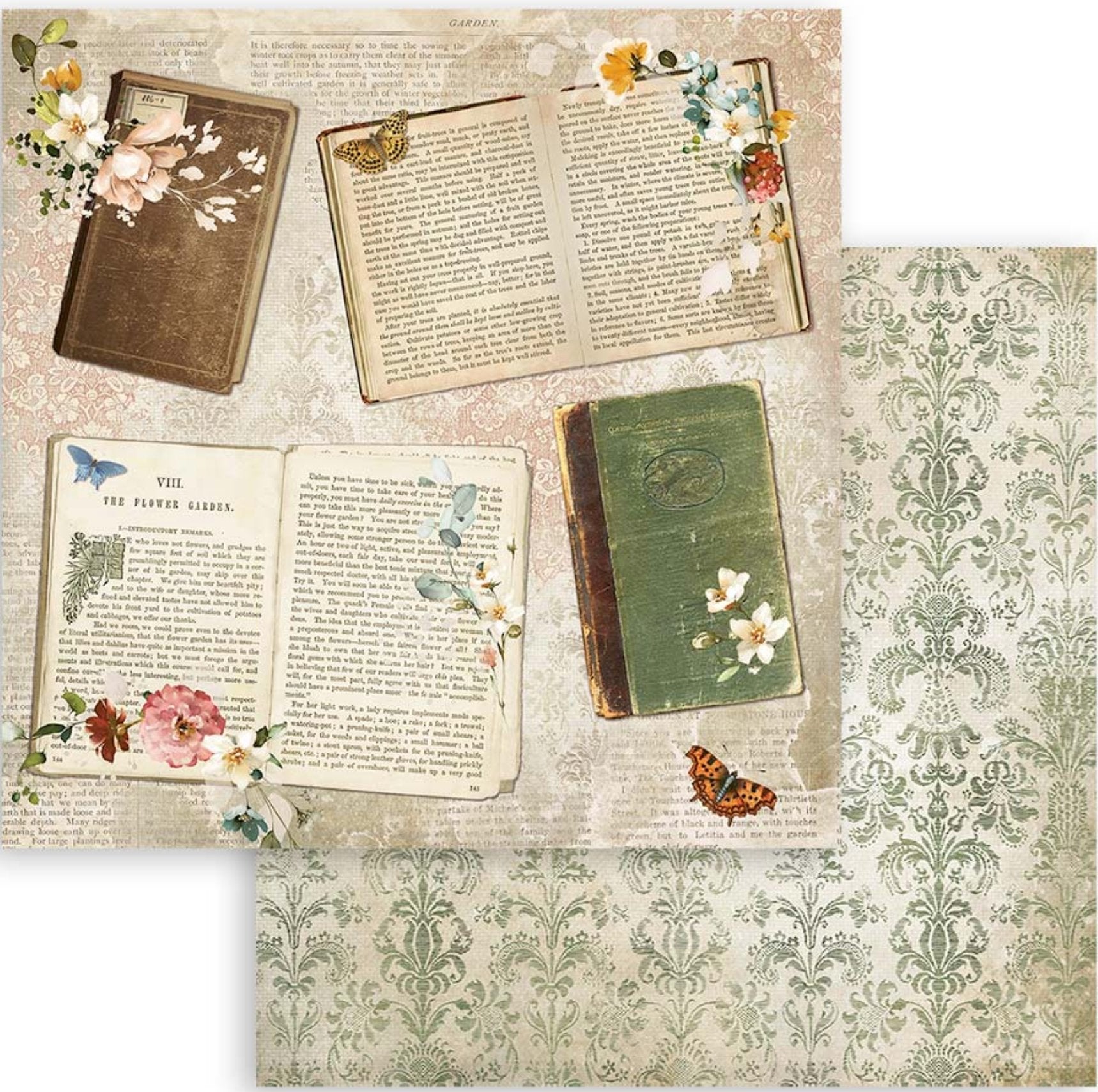 Stamperia - Scrapbooking Small Pad 10 sheets cm 20,3X20,3 (8"X8") - Garden of Promises Stamperia