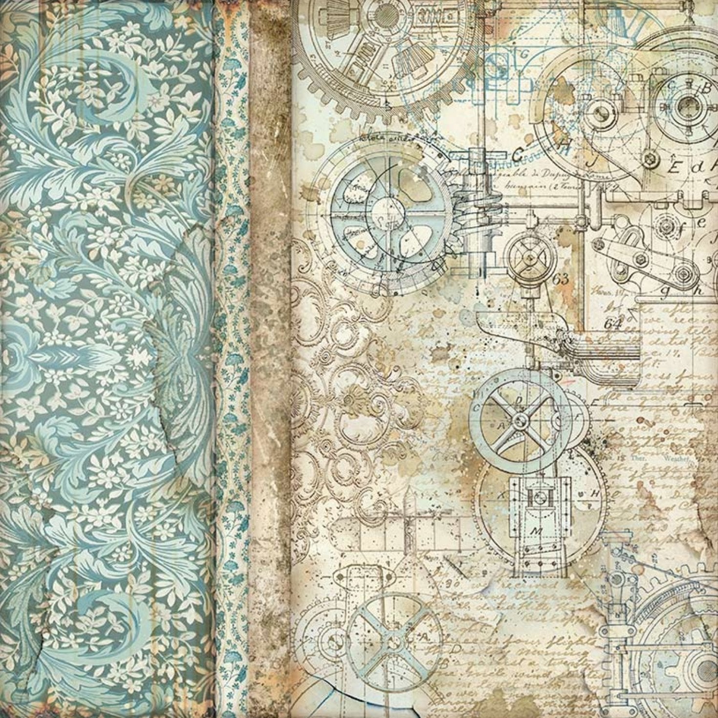 Stamperia - Scrapbooking Small Pad 10 sheets cm 20,3X20,3 (8"X8") - Sir Vagabond Aviator Stamperia