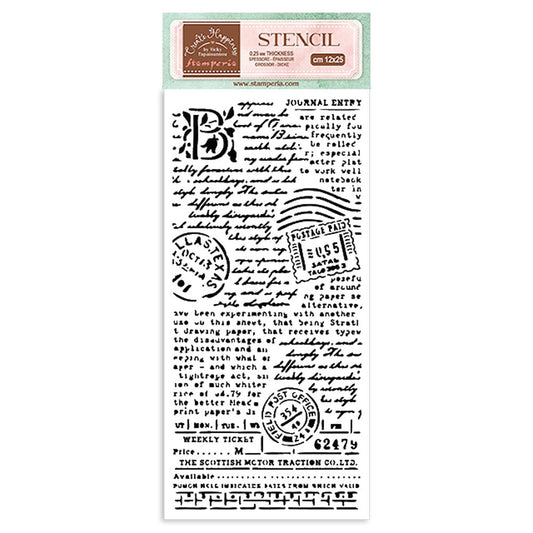 Stamperia - Stencil - Create Happiness - Post Card - Messy Papercrafts