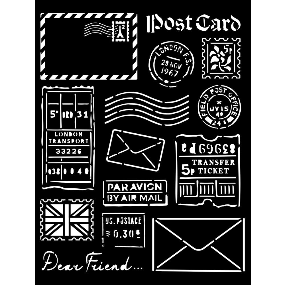 Stamperia - Stencil - Our Way - Post Card - 8x10 Inch - Messy Papercrafts