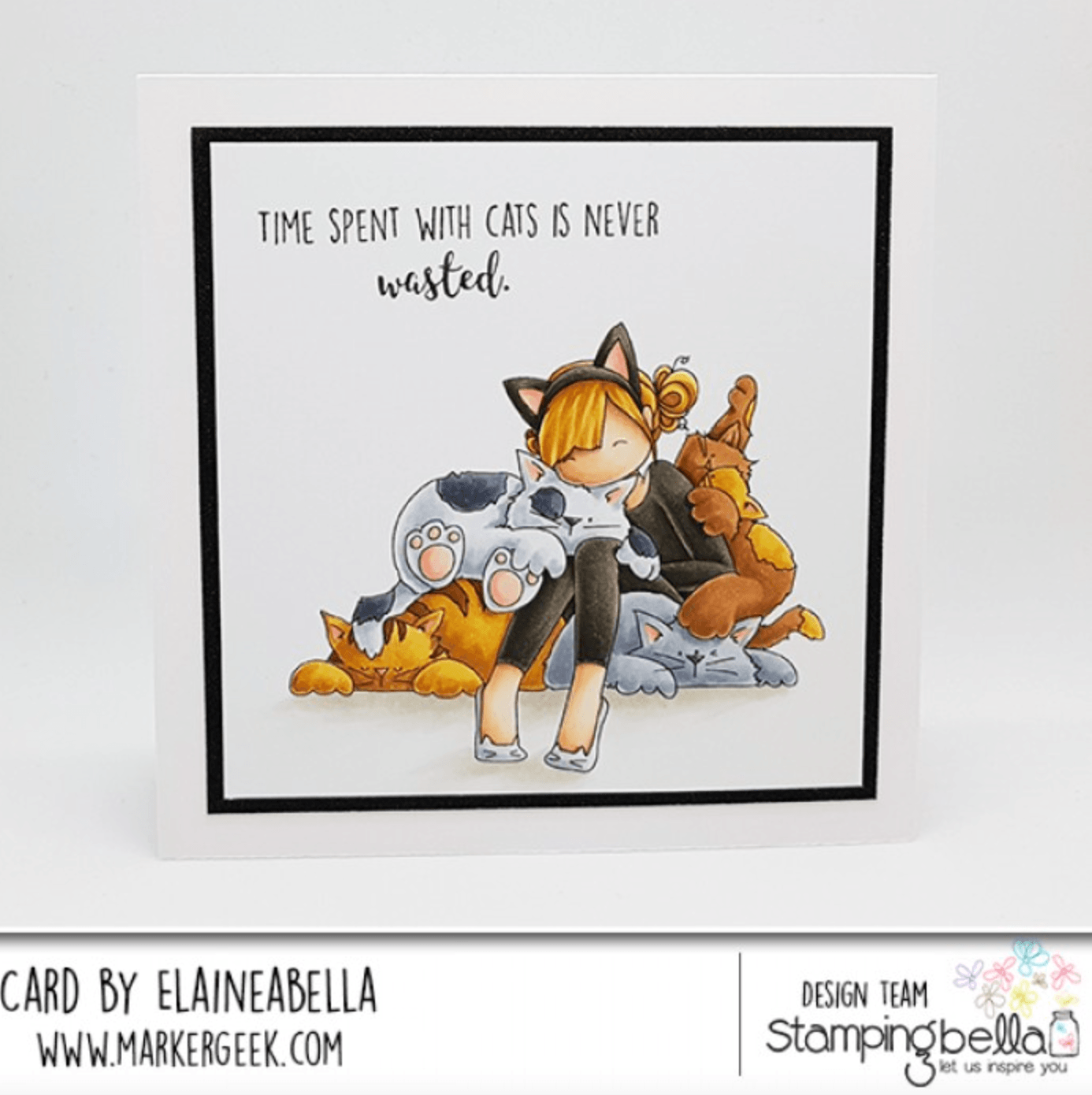 Stamping Bella - Rubber Stamp - Tiny Townie - Courtney Loves Kitties - Messy Papercrafts