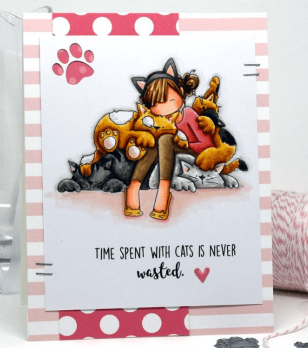 Stamping Bella - Rubber Stamp - Tiny Townie - Courtney Loves Kitties - Messy Papercrafts
