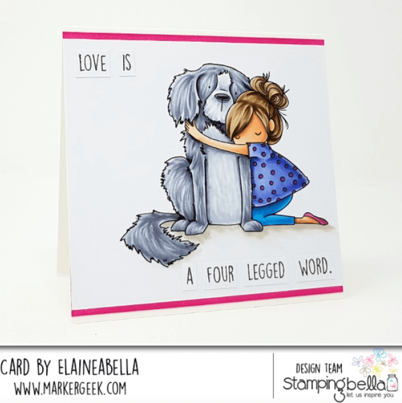 Stamping Bella - Rubber Stamp - Tiny Townie - Dawn Loves Her Doggie - Messy Papercrafts