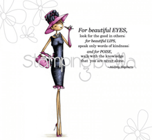 Stamping Bella - Rubber Stamp - Uptown Girls - Audrey Loves Makeup - Messy Papercrafts