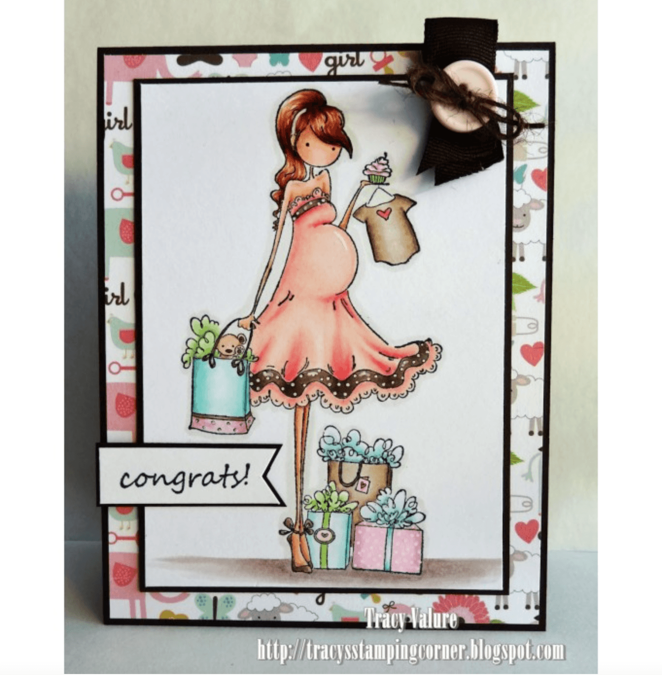 Stamping Bella - Rubber Stamp - Uptown Girls - Brynn Has A Baby Shower - Messy Papercrafts