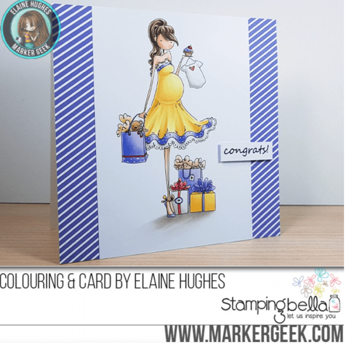 Stamping Bella - Rubber Stamp - Uptown Girls - Brynn Has A Baby Shower - Messy Papercrafts