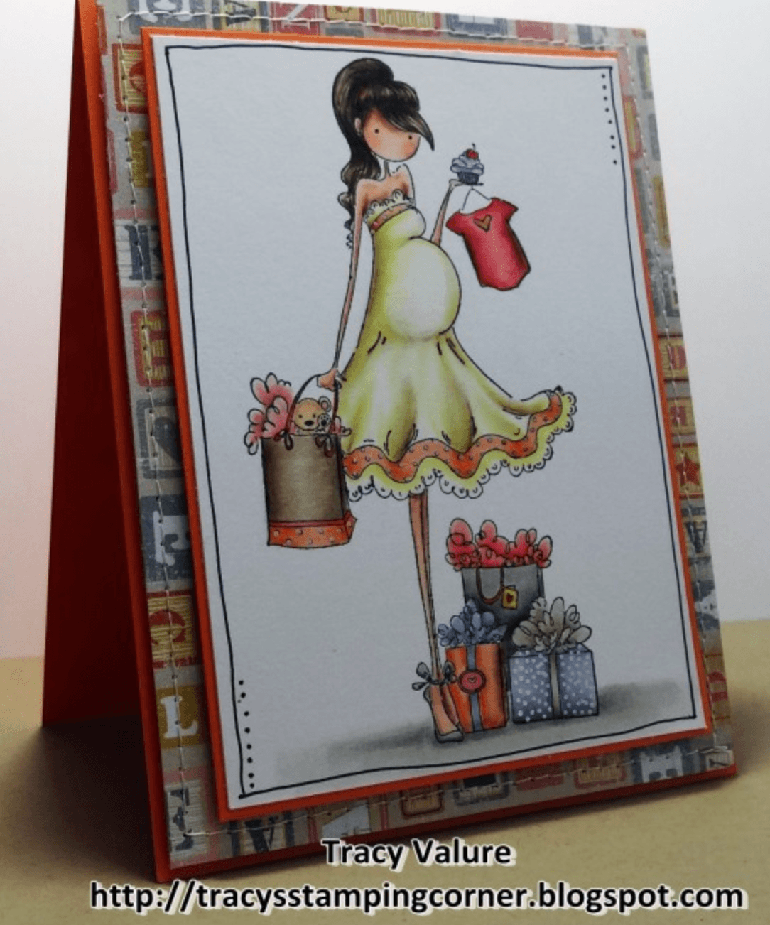 Stamping Bella - Rubber Stamp - Uptown Girls - Brynn Has A Baby Shower - Messy Papercrafts