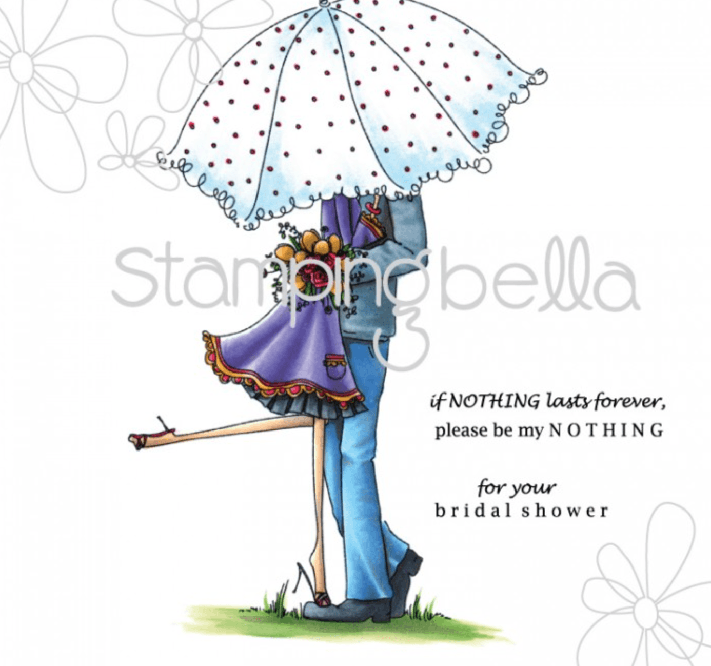 Stamping Bella - Rubber Stamp - Uptown Girls - Emily And Ryan Under The Umbrella - Messy Papercrafts