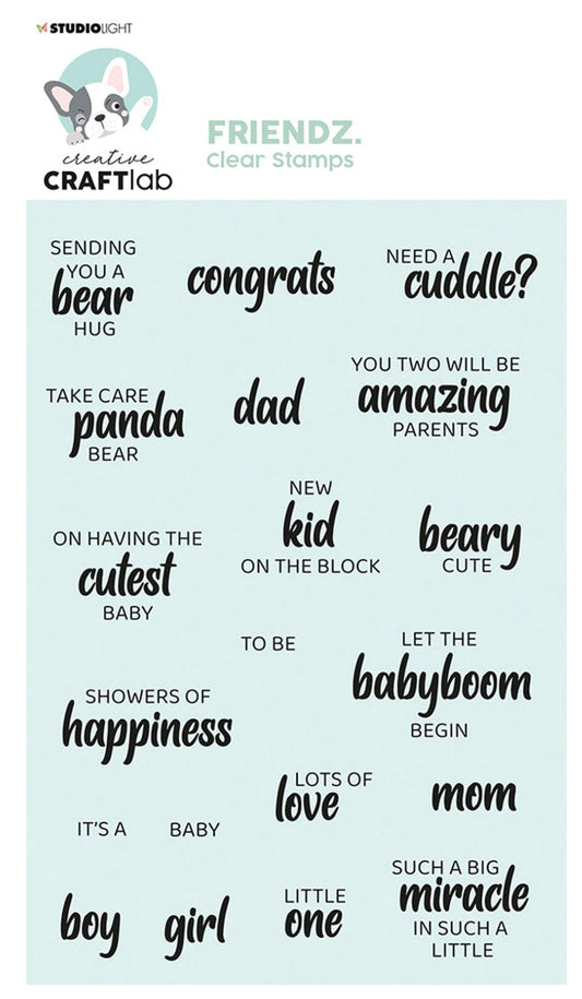 Studio Light - Clear Stamp Baby Text - Friendz 105x148x4mm 1 PC Nr.165 Studiolight