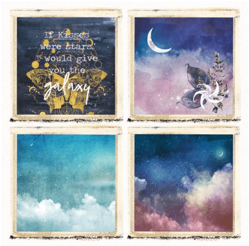 Studio Light - Die Cut Block A5 - Moon Flower - Paper Elements - Messy Papercrafts