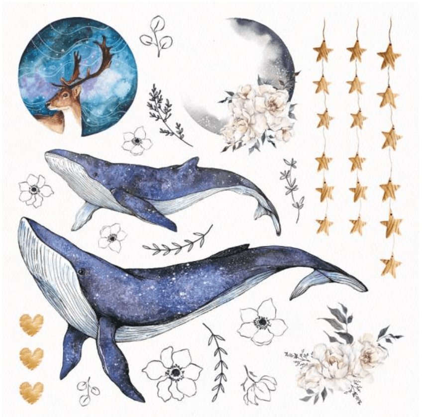 Studio Light - Die Cut Block A5 - Moon Flower - Paper Elements - Messy Papercrafts